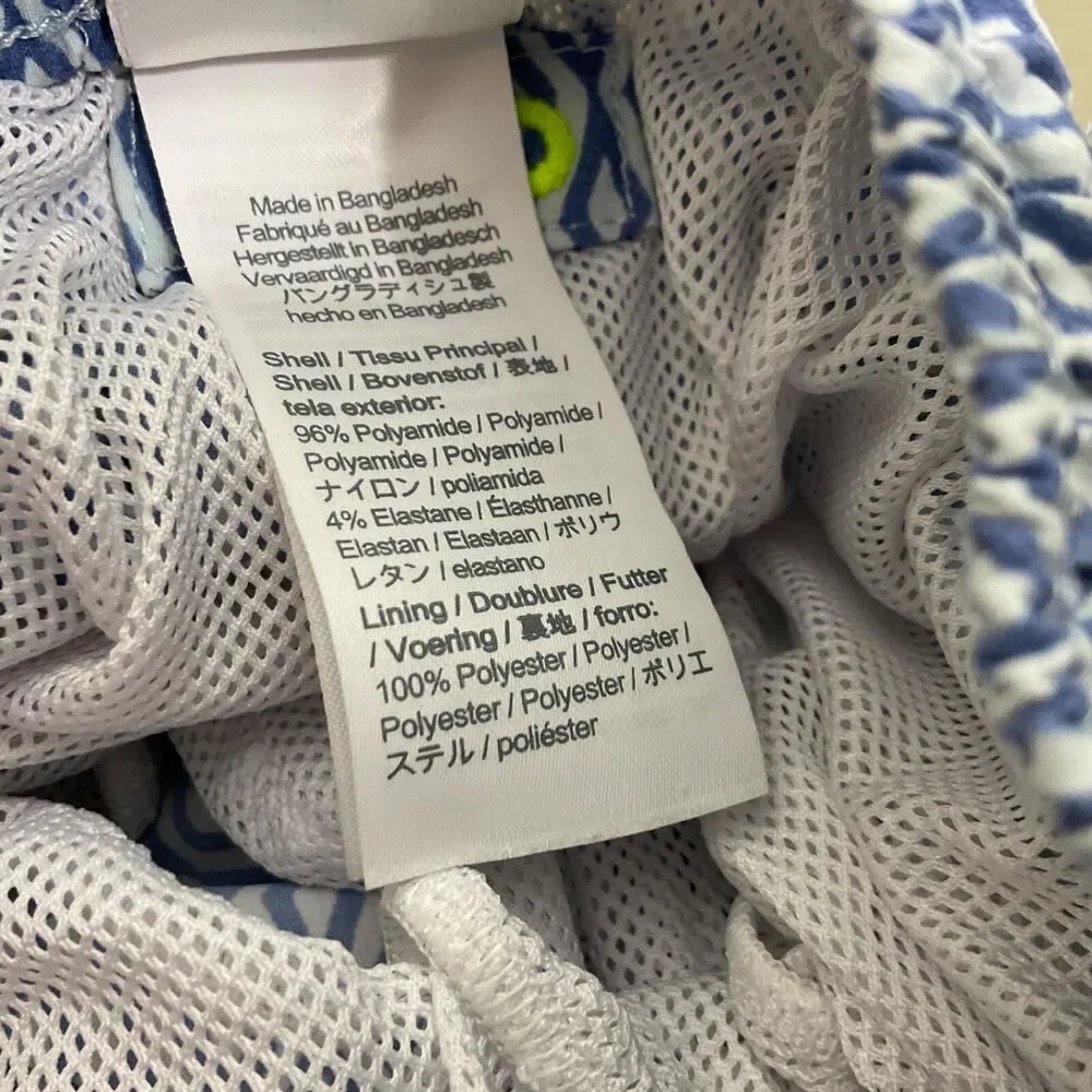 Crewcuts J Crew Kids 7 Shorts Swim Trunks Geometric mesh lining pockets EUC